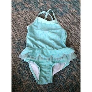 Cat and jack girls turquoise 4t swim suit bathing